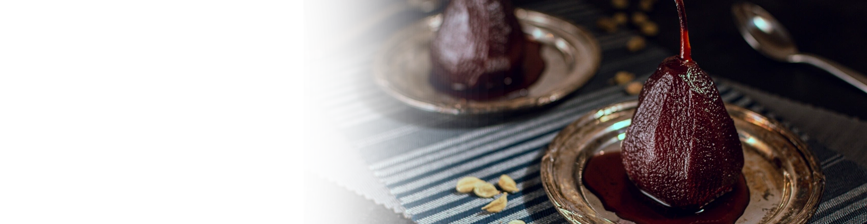 Poached Pears in Red Wine