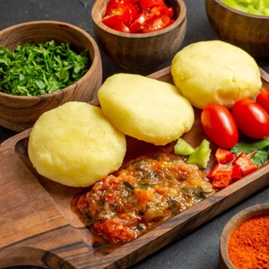 Fufu & Vegetable Stew