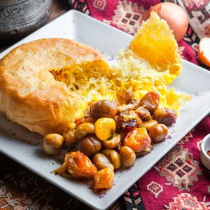 Chestnut & Mushroom Rice Pie